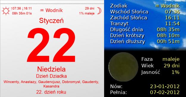 22 Stycznia 2012 - Dzień Dziadka. Kartka z Kalendarza