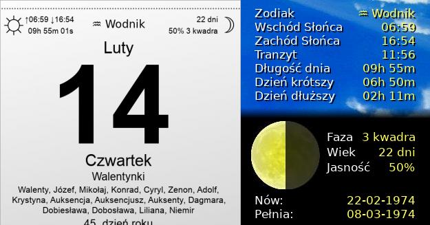 14 Lutego 1974 - Walentynki. Kartka z Kalendarza