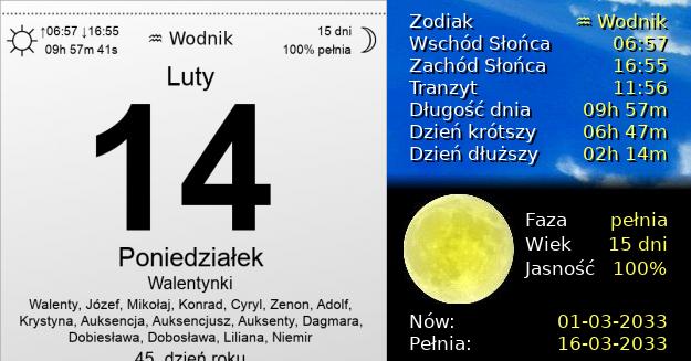 14 Lutego 2033 - Walentynki. Kartka z Kalendarza