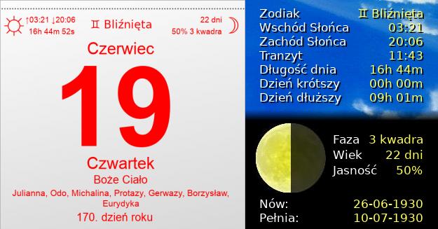 19 Czerwca 1930 - Boże Ciało. Kartka z Kalendarza