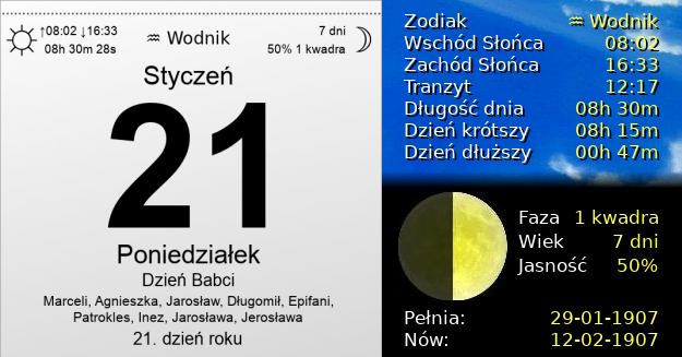 21 Stycznia 1907 - Dzień Babci. Kartka z Kalendarza