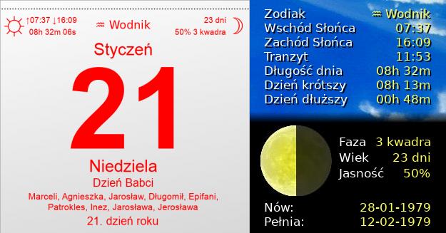 21 Stycznia 1979 - Dzień Babci. Kartka z Kalendarza