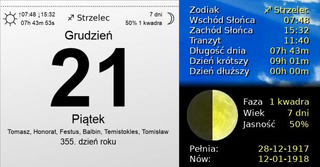 21 Grudnia 1917 - Piątek. Kartka z Kalendarza