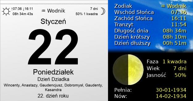 22 Stycznia 1934 - Dzień Dziadka. Kartka z Kalendarza