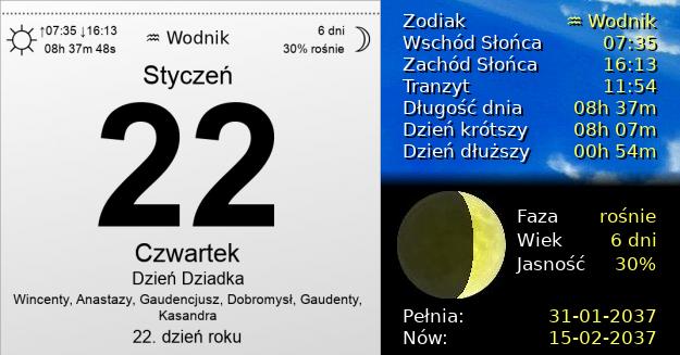 22 Stycznia 2037 - Dzień Dziadka. Kartka z Kalendarza