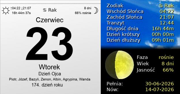 23 Czerwca 2026 - Dzień Ojca. Kartka z Kalendarza