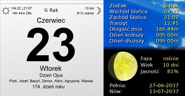 23 Czerwca 2037 - Dzień Ojca. Kartka z Kalendarza