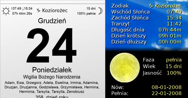 24 Grudnia 2007 - Wigilia Bożego Narodzenia. Kartka z Kalendarza