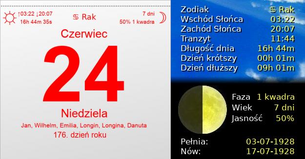 24 Czerwca 1928 - Dzień Przytulania. Kartka z Kalendarza