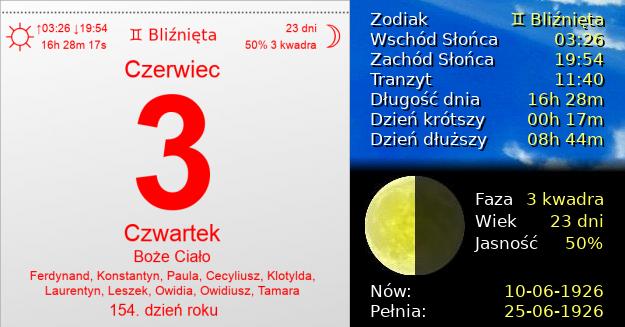 3 Czerwca 1926 - Boże Ciało. Kartka z Kalendarza