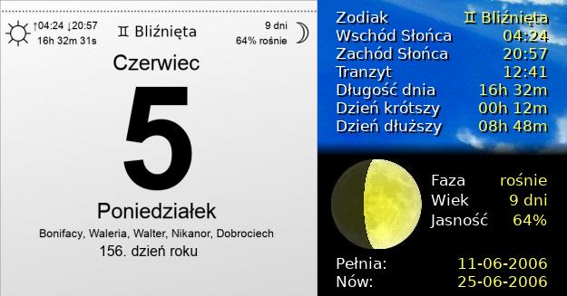 5 Czerwca 2006 - Poniedziałek. Kartka z Kalendarza