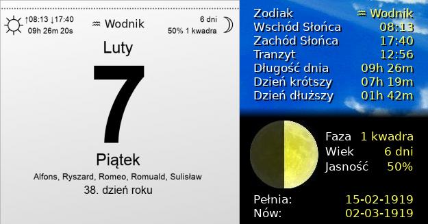 7 Lutego 1919 - Piątek. Kartka z Kalendarza