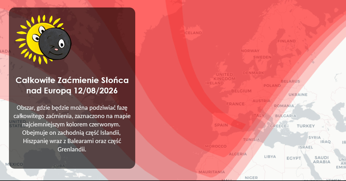 Zaćmienie Słońca nad Europą 12/08/26 (Animacja)